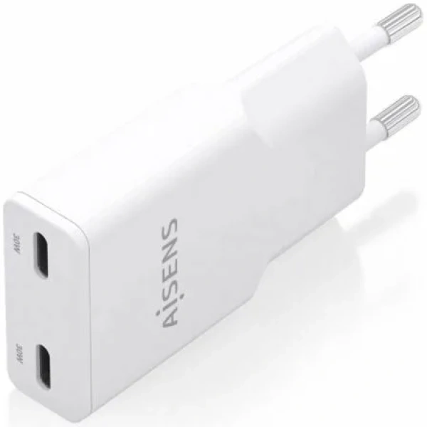 Cargador de Pared GaN Aisens ASCH-30W2P048-W/ 2xUSB Tipo-C/ 30W/ Blanco - Imagen 2