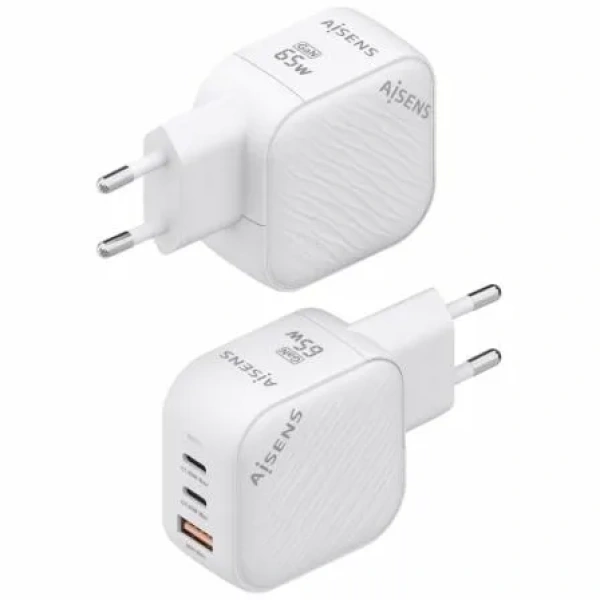 Cargador de Pared GaN Aisens ASCH-65W3P026-W/ 2xUSB Tipo-C/ 1xUSB/ 65W - Imagen 3