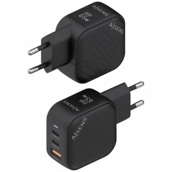 Cargador de Pared GaN Aisens ASCH-65W3P027-BK/ 2xUSB Tipo-C/ 1xUSB/ 65W - Imagen 3