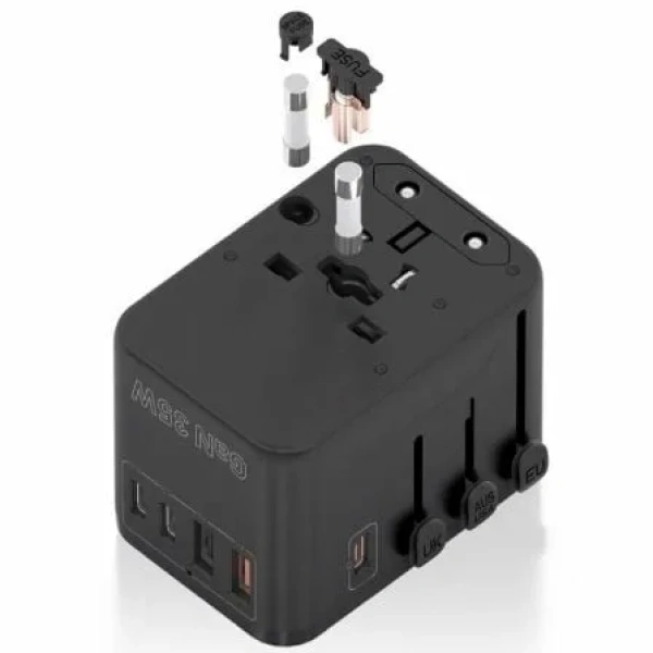 Cargador de Pared Universal GaN para Viaje Aisens ASPS-2A3C09-BK/ Toma de Corriente Universal/ 3xUSB Tipo-C/ 2xUSB/ 35W - Imagen 3