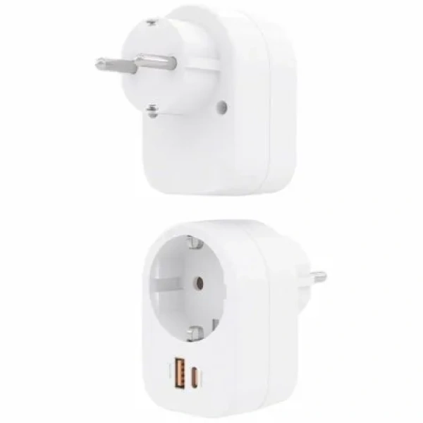 Enchufe Aisens ASPS-1A1C06-W/ 1 Toma de Corriente/ 1 USB Tipo-C PD/ 1 USB/ Blanco - Imagen 3