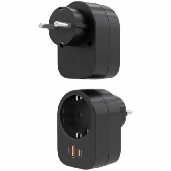 Enchufe Aisens ASPS-1A1C07-BK/ 1 Toma de Corriente/ 1 USB Tipo-C PD/ 1 USB/ Negro - Imagen 3