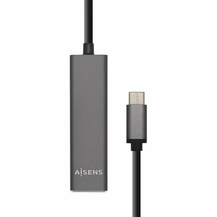 Hub USB Tipo-C Aisens A109-0403/ 4xUSB/ Gris
