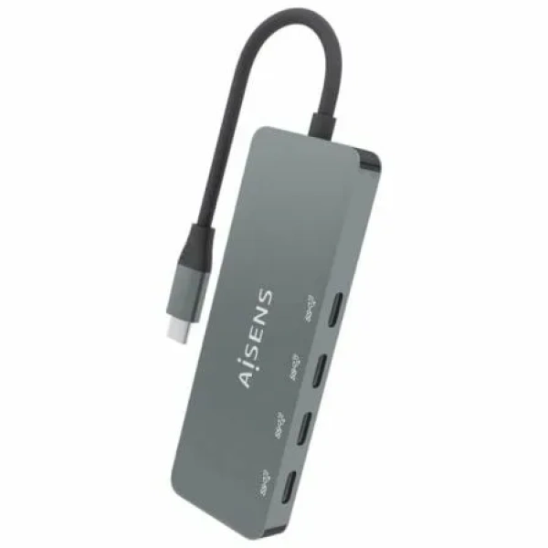 Hub USB Tipo-C Aisens A109-0695/ 4xUSB Tipo-C/ Gris - Imagen 3