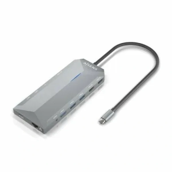 Docking USB Tipo-C Aisens ASUC-12P005-GR/ 2xHDMI/ 3xUSB/ 2xUSB Tipo-C/ 1xRJ45/ 1xAudio/ 1xLector Tarjetas/ 1x Jack/ 1xUSB Tipo-C PD/ Gris - Imagen 2