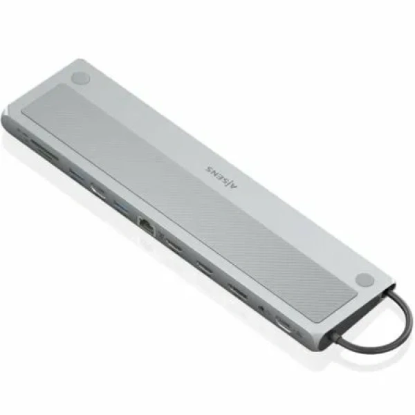 Docking USB Tipo-C Aisens ASUC-12P020-GR/ 2xHDMI/ 3xUSB/ 1xUSB Tipo-C/ 1xRJ45/ 1xDisplayPort/ 1xLector Tarjetas/ 1xUSB Tipo-C PD/ Gris