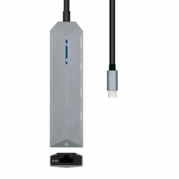 Docking USB Tipo-C Aisens ASUC-5P003-GR/ 1xHDMI/ 2xUSB/ 1xRJ45/ 1xUSB Tipo-C PD/ Gris - Imagen 2