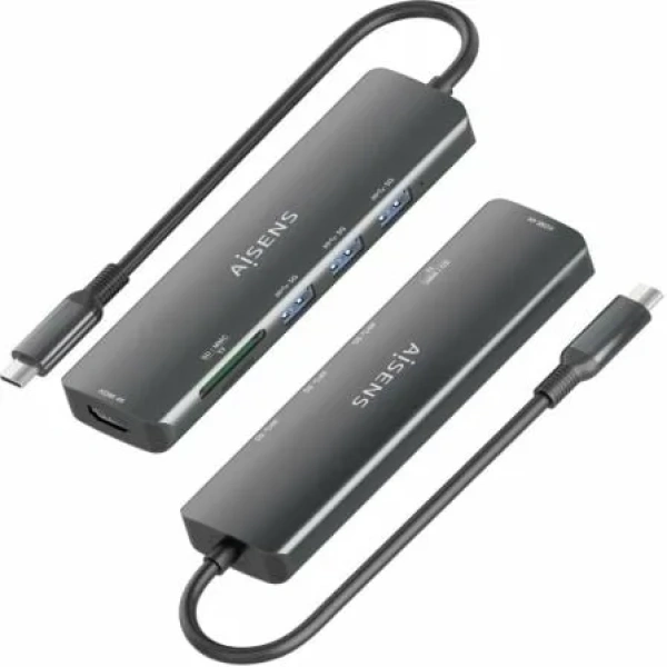 Docking USB Tipo-C Aisens ASUC-6P024-GR/ 1xHDMI/ 3xUSB/ 1xLector Tarjetas/ Gris - Imagen 2