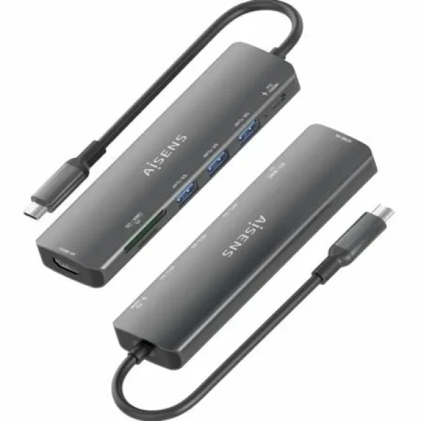 Docking USB Tipo-C Aisens ASUC-7P025-GR/ 1xHDMI/ 3xUSB/ 1xUSB Tipo-C PD/ 1xLector Tarjetas/ Gris - Imagen 3