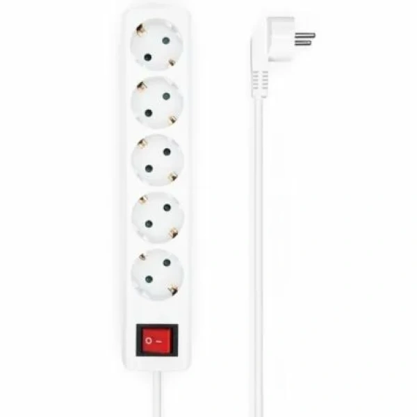 Regleta con Interruptor Aisens A154-0651/ 5 Tomas de Corriente/ Cable 1.4m/ Blanco - Imagen 3