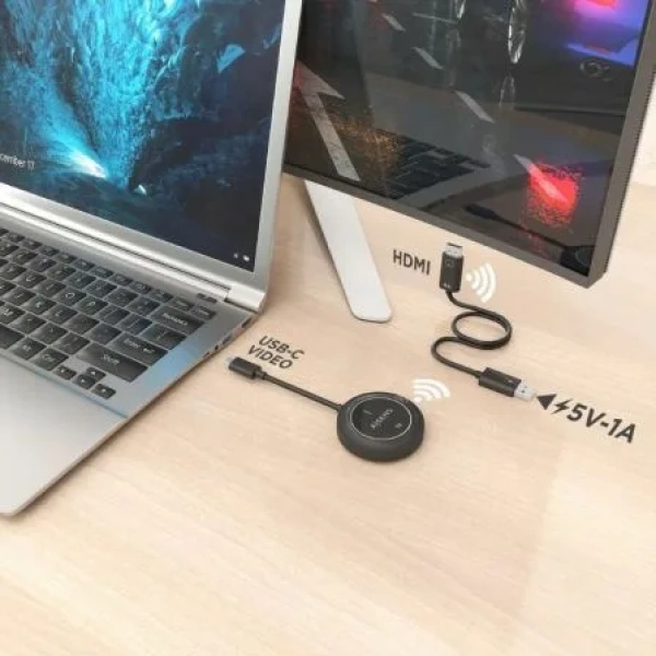 Adaptador/Transmisor de vídeo inalámbrico USB Tipo-C - HDMI Aisens ASWL-H2KC30M003-BK - Imagen 3