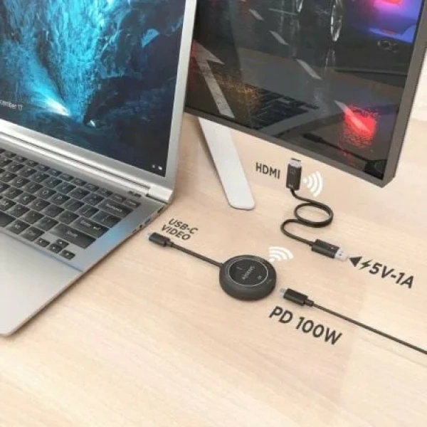 Adaptador/Transmisor de vídeo inalámbrico USB Tipo-C - HDMI Aisens ASWL-H2KC30M004-BK/ 100W - Imagen 3