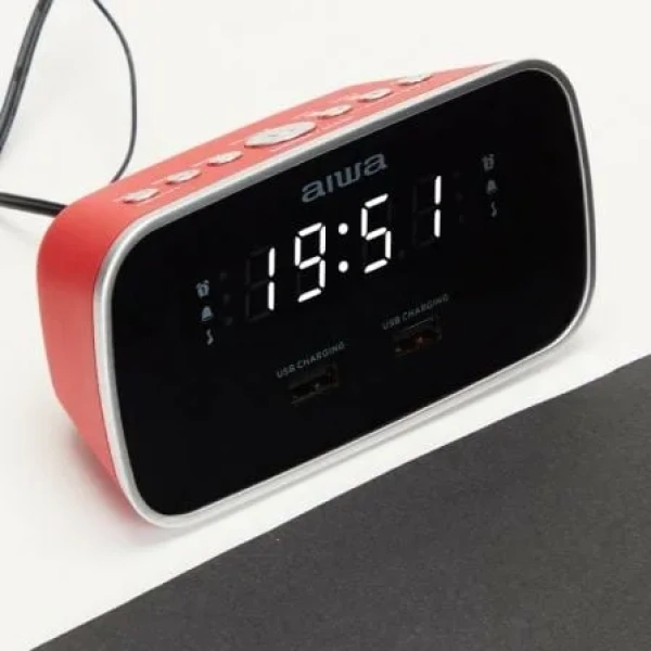 Despertador Aiwa CRU-19RD/ Radio FM/ Rojo - Imagen 3