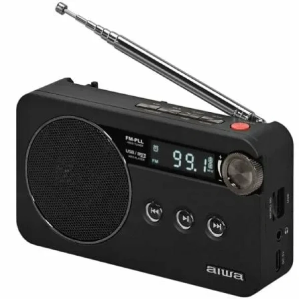 Radio Portátil Aiwa RS-77PLLBK/ con Batería/ Negra - Imagen 2