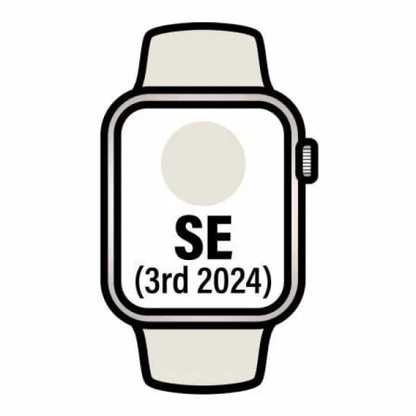 Apple Watch SE/ GPS/ 44mm/ Caja de Aluminio Blanco Estrella/ Correa Deportiva Blanco Estrella S/M
