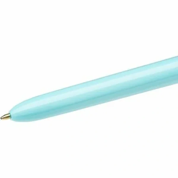 Caja de Bolígrafos de Tinta de Aceite Retráctil Bic Fashion 887777/ 12 unidades/ 4 Colores de Tinta/ Cuerpo Color Azul Pastel - Imagen 2