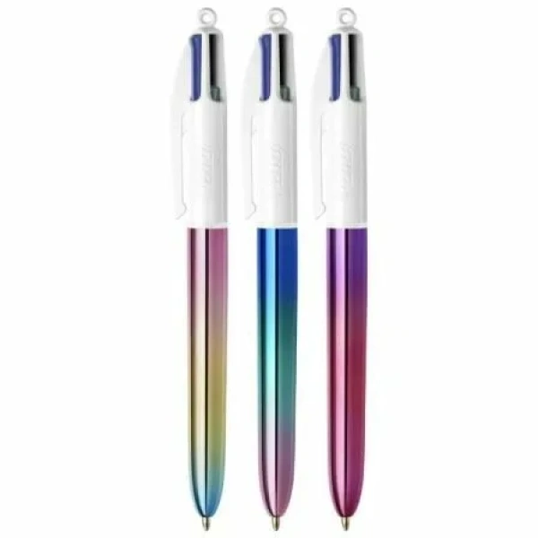 Caja de Bolígrafos de Tinta de Aceite Retráctil Bic 4 Colours Gradient 511030/ 3 unidades/ 4 Colores de Tinta/ Cuerpo Color Gradiente - Imagen 2