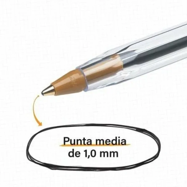 Caja de Bolígrafos de Tinta de Aceite Bic Cristal Original 8373609/ 50 unidades/ Azules - Imagen 3
