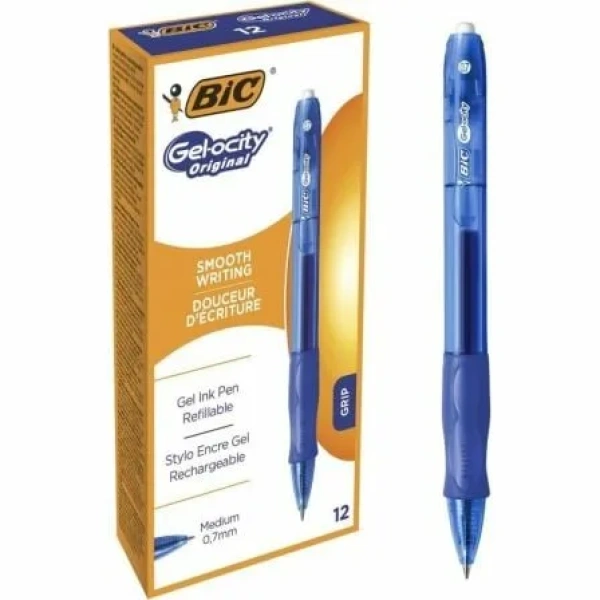 Caja de Bolígrafos de Tinta de Gel Bic Gelocity 526274/ 12 unidades/ Azules - Imagen 2