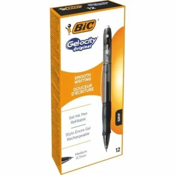Caja de Bolígrafos de Tinta de Gel Bic Gelocity 526275/ 12 unidades/ Negros - Imagen 2