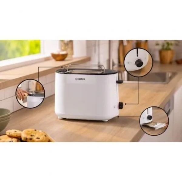 Tostador Bosch MyMoment TAT2M121/ 950W/ Blanco - Imagen 2