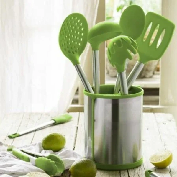 Set 5 Utensilios Bra Prior A197011/ Bote Porta Utensilios/ Espátula/ Cuchara/ Pasta/ Cazo/ Espumadera/ Cucharón - Imagen 3