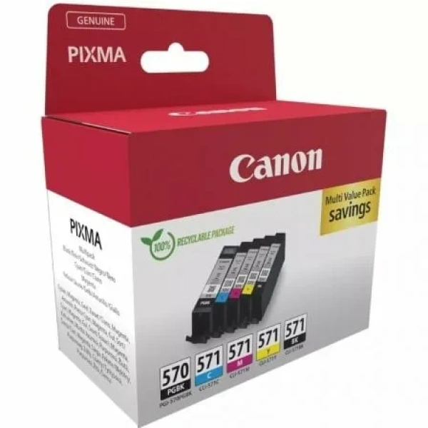 Cartucho de Tinta Original Canon PGI-570 + CLI-571 Multipack/ Cian/ Magenta/ Amarillo/ Negro - Imagen 2