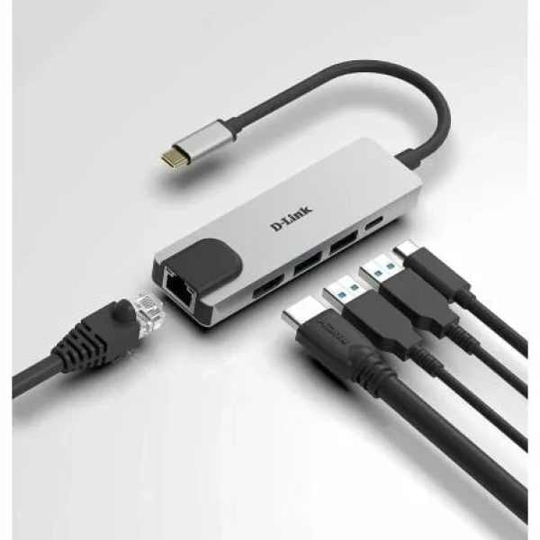 Docking USB Tipo-C D-Link DUB-M520/ 2xUSB/ 1xUSB Tipo-C/ 1xHDMI/ 1xRJ45/ 1xThunderbolt/ Gris - Imagen 3