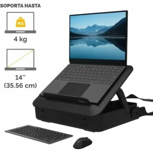Maletín con Elevador Fellowes Breyta para Portátiles hasta 14"/ Negro - Imagen 2