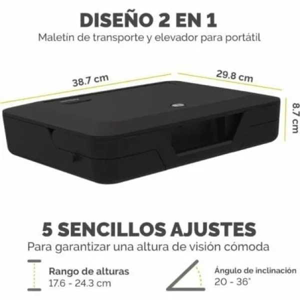 Maletín con Elevador Fellowes Breyta para Portátiles hasta 14"/ Negro - Imagen 3