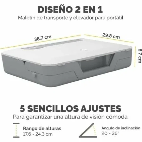 Maletín con Elevador Fellowes Breyta para Portátiles hasta 14"/ Blanco - Imagen 3