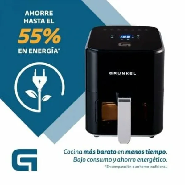 Freidora por Aire Airfryer / Sin Aceite Grunkel Black Easy Fryer/ 1200W/ Capacidad 4L - Imagen 2