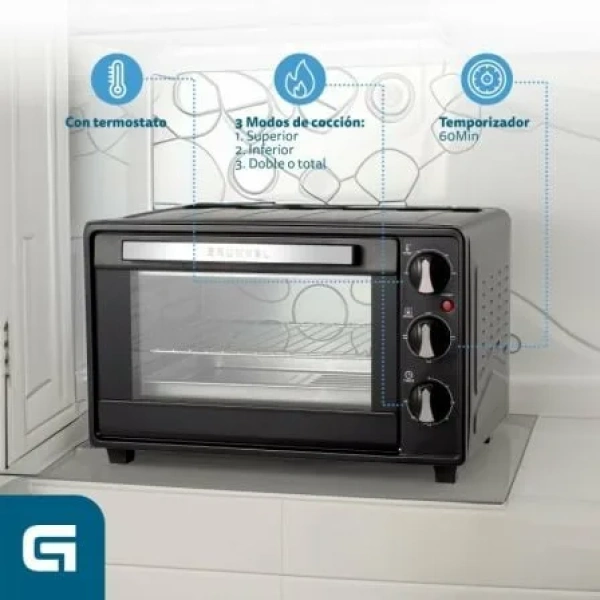 Horno de Sobremesa Grunkel HR-23HN/ 1600W/ Capacidad 23L - Imagen 2