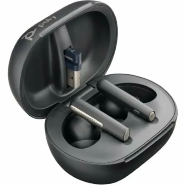 Auriculares Bluetooth Poly Voyager Free 60+ UC M con estuche de carga + Adaptador BT700/ Autonomía 10h/ Negros - Imagen 3