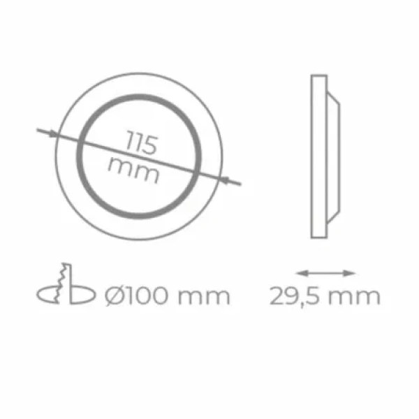 Downlight Iglux IG-54-7R-F/ Circular/ Ø115 x 29.5mm/ Potencia 7W/ 640 Lúmenes/ 6000ºK/ Blanco - Imagen 2