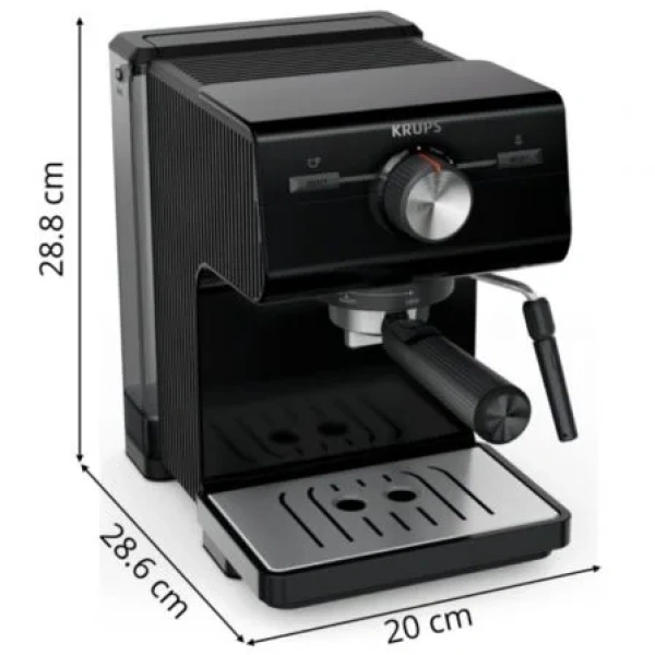 Cafetera Expreso Krups Authentic XP381810/ 1140W/ 15 Bares/ Negra - Imagen 3