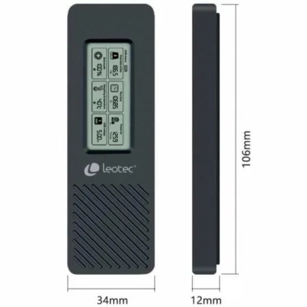 Caja Externa para Disco SSD M.2 NVMe Leotec LEM2EXT01/ USB 3.2/ con Pantalla LCD - Imagen 2