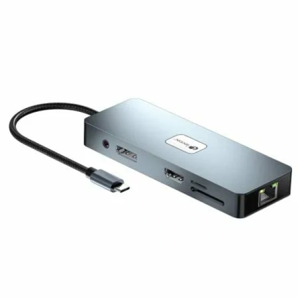 Docking USB Tipo-C Leotec LEDS03/ 3xUSB/ 1xUSB Tipo-C PD/ 1xHDMI 4K/ 1 xDisplayPort/ 1xVGA/ 1xAudio/ 1xRJ45/ 1xLector Tarjetas SD y MicroSD/ Gris - Imagen 2