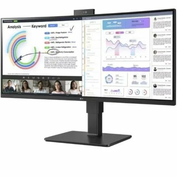 Monitor Profesional Ultrapanorámico Curvo LG 34BQ77QC-B 34"/ WQHD/ Webcam/ Multimedia/ Regulable en altura/ Negro - Imagen 2
