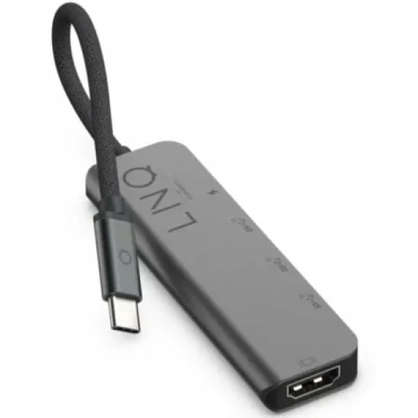 Docking USB Tipo-C Linq LQ48014/ 1xUSB Tipo-C/ 2xUSB/ 1xHDMI 4K/ 1xUSB Tipo-C PD/ Gris - Imagen 2