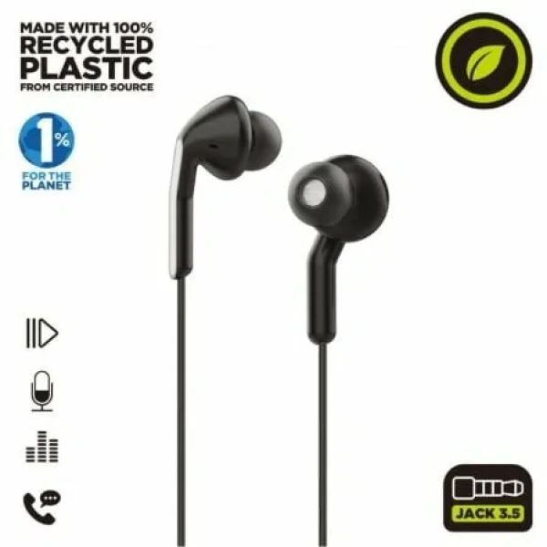 Auriculares Intrauditivos Muvit For Change MCHPH0004/ con Micrófono/ Jack 3.5/ Negros - Imagen 3