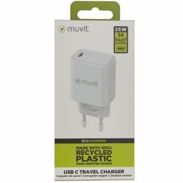 Cargador de Pared Muvit For Change MCACC0012/ 1xUSB Tipo-C/ 20W - Imagen 3