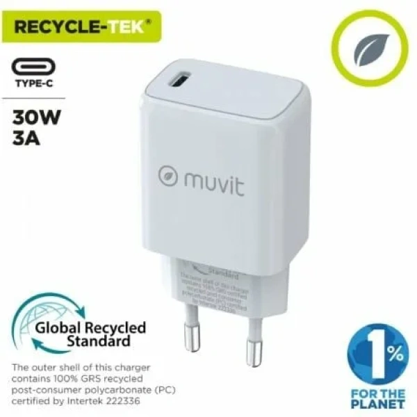 Cargador de Pared Muvit For Change MCACC0014/ 1xUSB Tipo-C/ 30W - Imagen 2