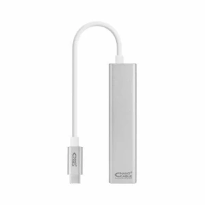 Hub USB Tipo-C Nanocable 10.03.0404/ 3xUSB/ 1xRJ45/ Gris