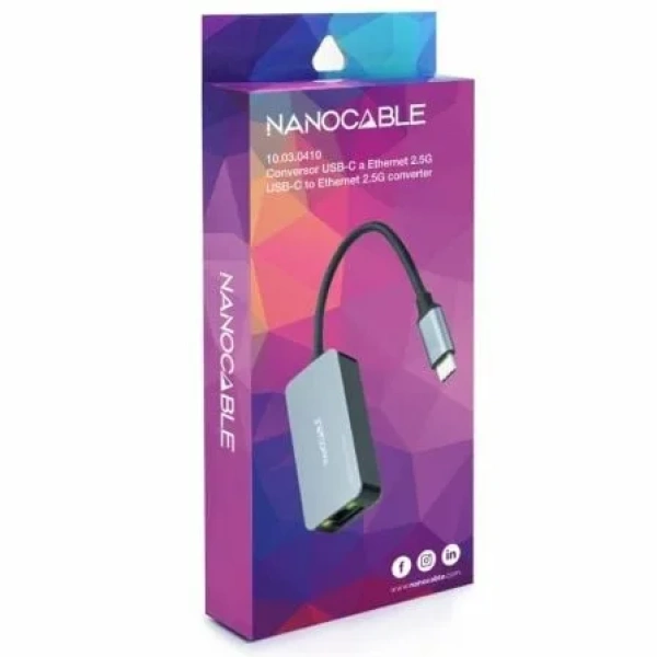 Adaptador USB Tipo-C - RJ45 Nanocable 10.03.0410/ 2500Mbps - Imagen 3
