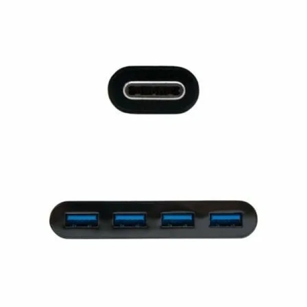 Hub USB Tipo-C Nanocable 10.16.4401-BK / 4xUSB - Imagen 2