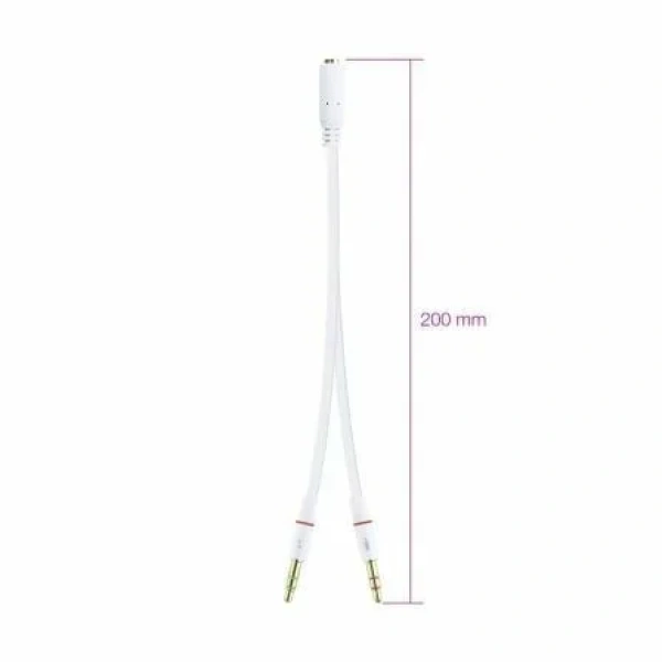 Cable Estéreo Nanocable 10.24.1203/ Jack 3.5 Hembra - 2x Jack 3.5 Macho/ 20cm/ Blanco - Imagen 2