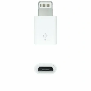 Adaptador Micro USB 2.0 Lightning Nanocable 10.10.4100/ Micro USB Hembra - Lightning Macho/ Blanco