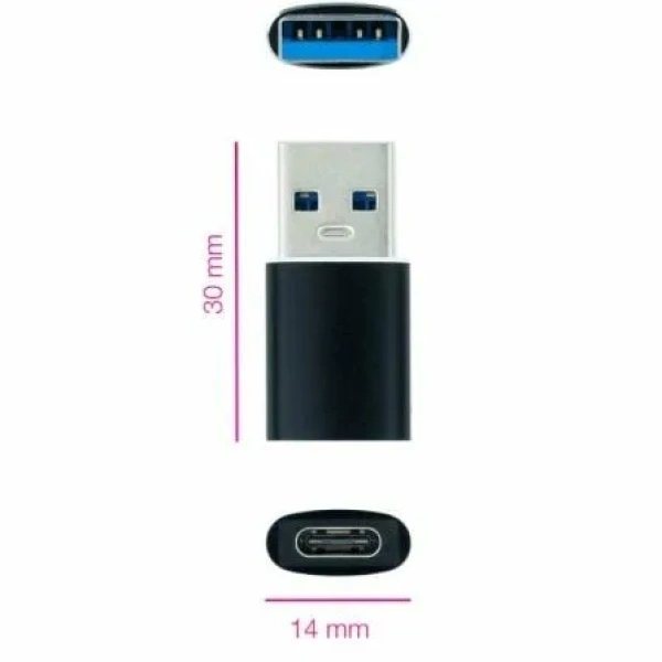Adaptador USB 3.1 Nanocable 10.02.0012/ USB Macho - USB Tipo-C Hembra - Imagen 2