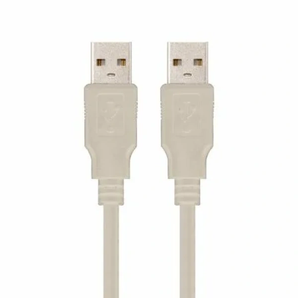 Cable USB 2.0 Nanocable 10.01.0302/ USB Macho - USB Macho/ 1m/ Beige - Imagen 2